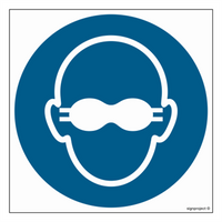 GJ007 Mandatory use of tinted safety goggles - sheet of 9 stickers