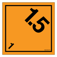 MB013 Explosives and articles Class 1 Division 1.5 - sheet of 12 stickers