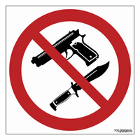 GB052 No Weapons - Sheet of 12 Stickers