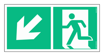 AE093 Direction to emergency exit down left