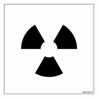 KA002 Warning sign for labeling a sealed radiation source - sheet of 12 stickers