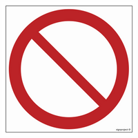 GA001 General prohibition sign - sheet of 12 stickers