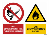 GM003 No naked flames Smoking prohibited LPG Fire hazard