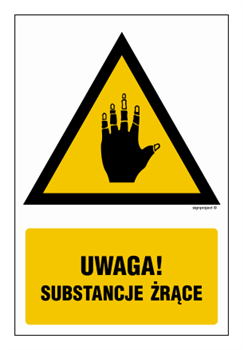 JA010 Warning against corrosive substances