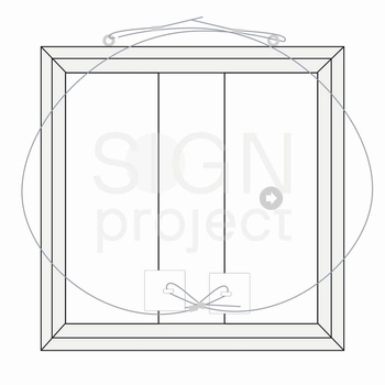 EC001 Gray frame hung horizontally with complete accessories