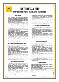 IAG06 Health and safety instructions for the operation of a coal boiling boiler