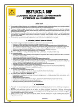 IAG23 Health and safety instructions for maintaining personal hygiene of employees in small catering outlets