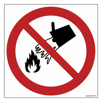 GA011 Forbidden water extinguishing - sheet of 12 stickers