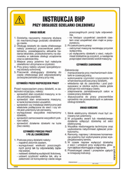 IAG46 Occupational health and safety instructions for operating a bread divider
