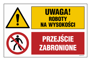OI039 Attention! work at height, Passage prohibited
