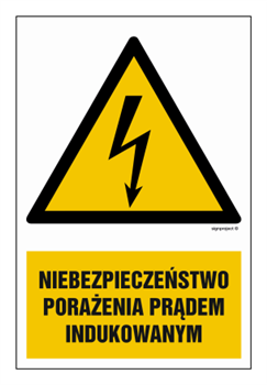 HA013 Danger of induced electric shock - sheet of 9 stickers