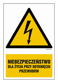 HA007 Danger to life when touching wires - sheet of 9 stickers