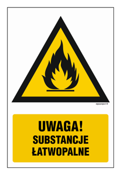 JA011 Attention! Flammable substances