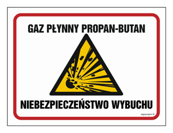 NB012 LPG propane - butane explosion hazard
