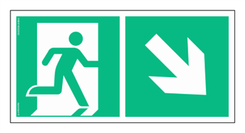 AE098 Direction to emergency exit down right