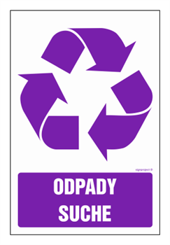 OD111 Waste container label Dry waste