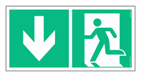 AE094 Direction to emergency exit down left