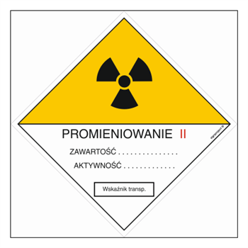 KA004 Warning sign for marking category II transport consignments