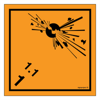 MB011 Explosives and articles Class 1 Division 1.1 - sheet of 12 stickers