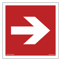 BA011 Direction to location of firefighting equipment or warning device - sheet of 12 stickers