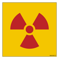 KA001 Warning sign for marking the immediate packaging of an open source of radiation
