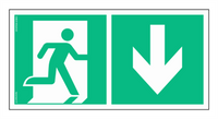 AE099 Direction to emergency exit down right
