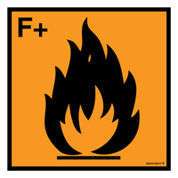 LA004 Extremely flammable - sheet of 12 stickers