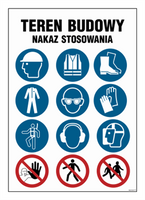 OI010 Construction site, Nazaz of use - pictograms