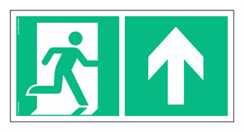 AE095 Direction to the emergency exit up on the right