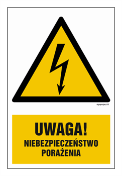 HA019 Attention electrocution hazard - sheet of 9 stickers