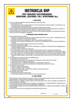 IAC29 Health and safety instructions for the use of power tools (drills)