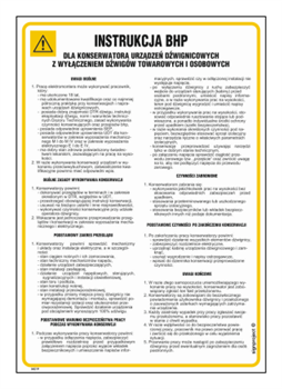 IAE19 Occupational health and safety instructions For the maintenance of lifting equipment, excluding goods and passenger lifts