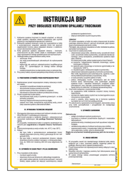 IAF23 Health and safety instructions for sawdust-fired boiler room operation