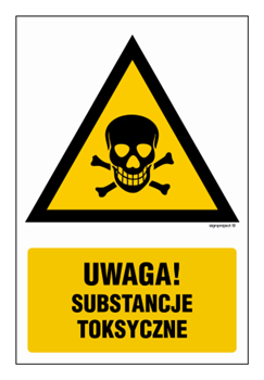 JA009 Toxic Substances Warning - Sheet of 9 stickers