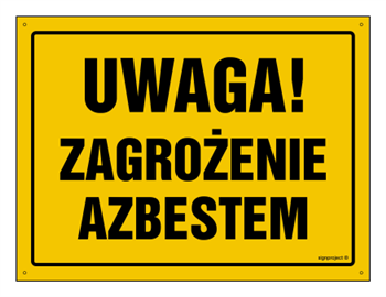 OA104 Attention! Asbestos hazard