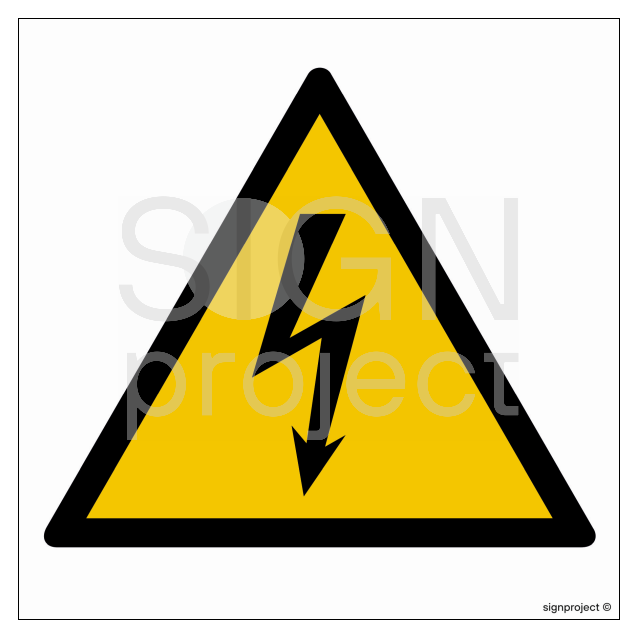 GD012 Electrical voltage warning 25 x 25 cm \ PN Płyta 1mm SAFETY