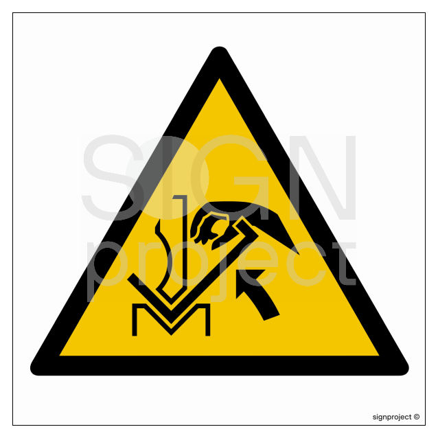 GD031 Warning against crushing hands between press and material 35 x 35