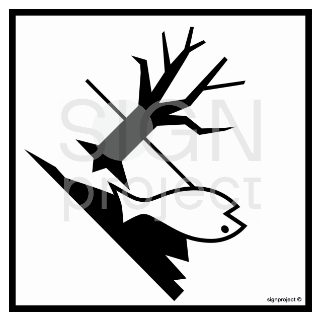 MB032 Dangerous for the environment sheet of 12 stickers 5 x 5 cm