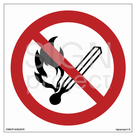 BA002 No naked flames - no smoking - sheet of 12 stickers