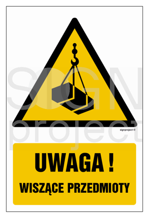 GF012 Caution - hanging objects