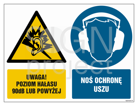 GM025 Attention Noise level 90dB or above Ear protection mandatory