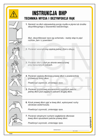 IAA22 Health and safety instructions for hand washing and disinfection techniques