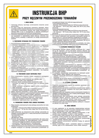 IAE22 Health and safety instructions for manual handling of goods