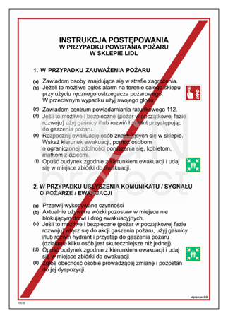 IAL02 LIDL Instructions - Instructions on what to do in the event of a fire in a Lidl store