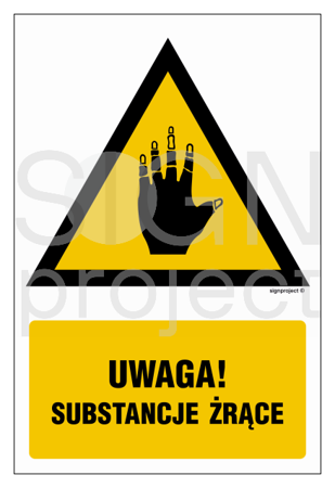 JA010 Warning against corrosive substances