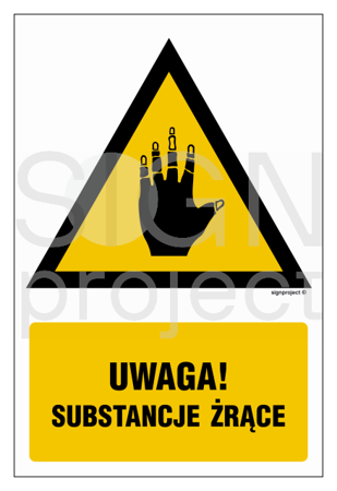 JA010 Warning against corrosive substances - pack of 10