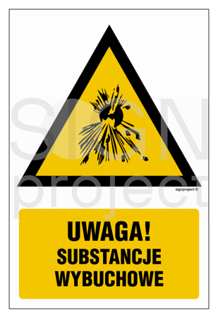 JA012 Explosives warning - pack of 10