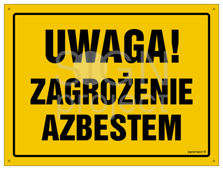 OA104 Attention! Asbestos hazard