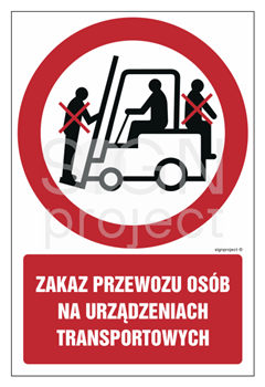 GC016 Zakaz przewozu osób na urządzeniach transportowych - opakowanie 10 sztuk