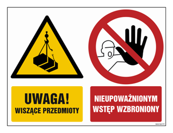 GM015 Uwaga wiszące przedmioty Nieupoważnionym wstęp wzbroniony